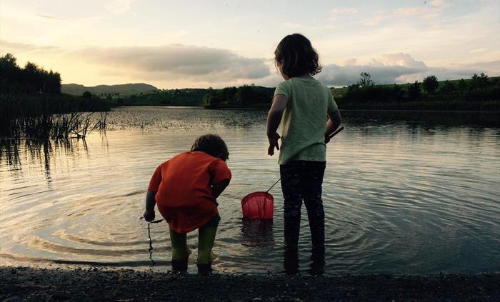 Children at the lake
